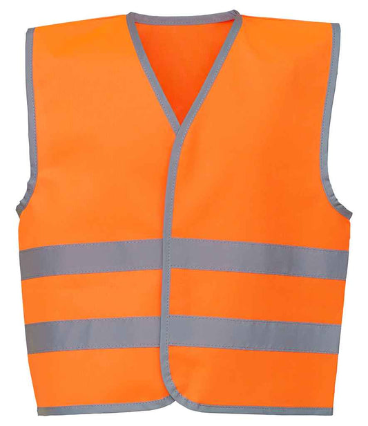Yoko Kids Hi-Vis Two Band Waistcoat - Orange (YK106B)