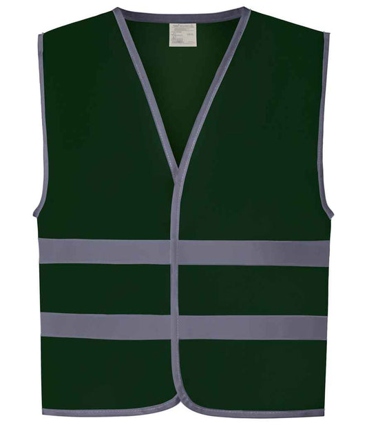 Yoko Kids Hi-Vis Two Band Waistcoat - Paramedic Green (YK106B)