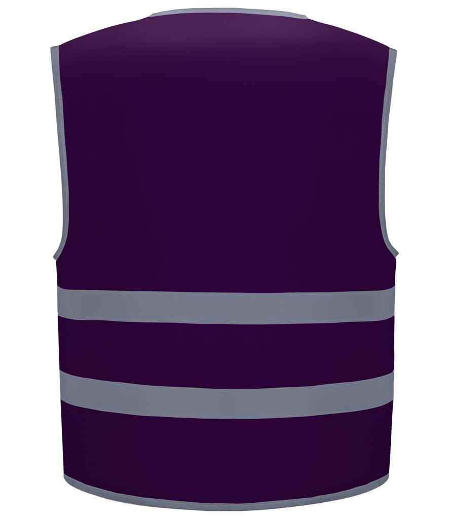 Yoko Kids Hi-Vis Two Band Waistcoat - Purple (YK106B)