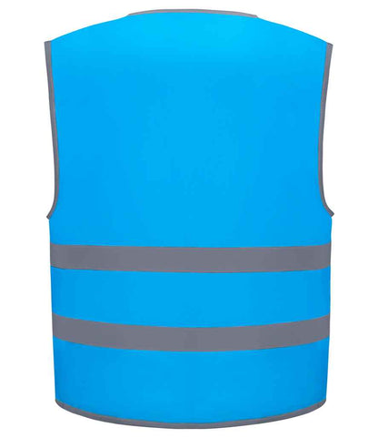 Yoko Kids Hi-Vis Two Band Waistcoat - Sapphire Blue (YK106B)