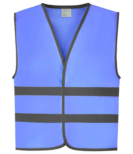 Yoko Kids Hi-Vis Two Band Waistcoat - Sky Blue (YK106B)
