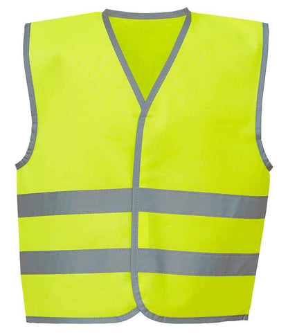 Yoko Kids Hi-Vis Two Band Waistcoat - Yellow (YK106B)