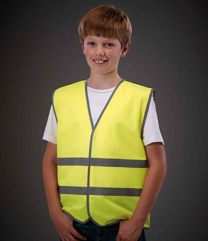 Yoko Kids Hi-Vis Two Band Waistcoat - Yellow (YK106B)