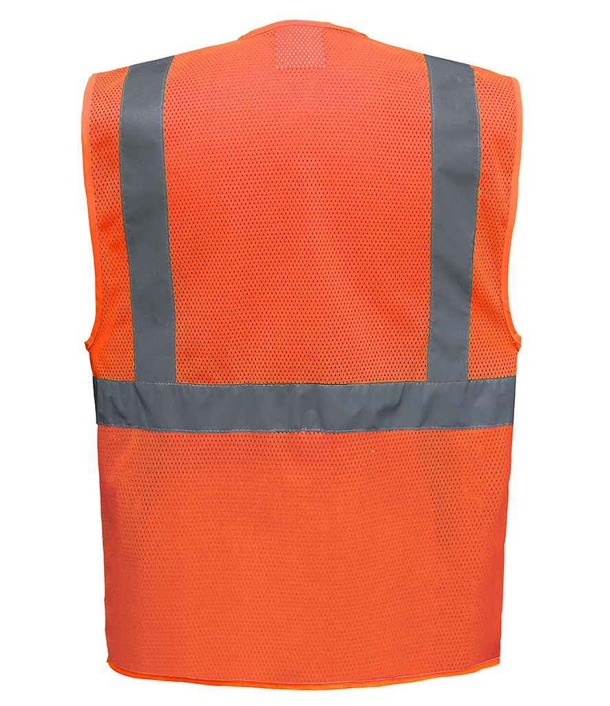 Yoko Hi-Vis Top Cool Open Mesh Executive Waistcoat - Orange (YK107)