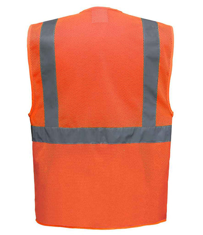 Yoko Hi-Vis Top Cool Open Mesh Executive Waistcoat - Orange (YK107)