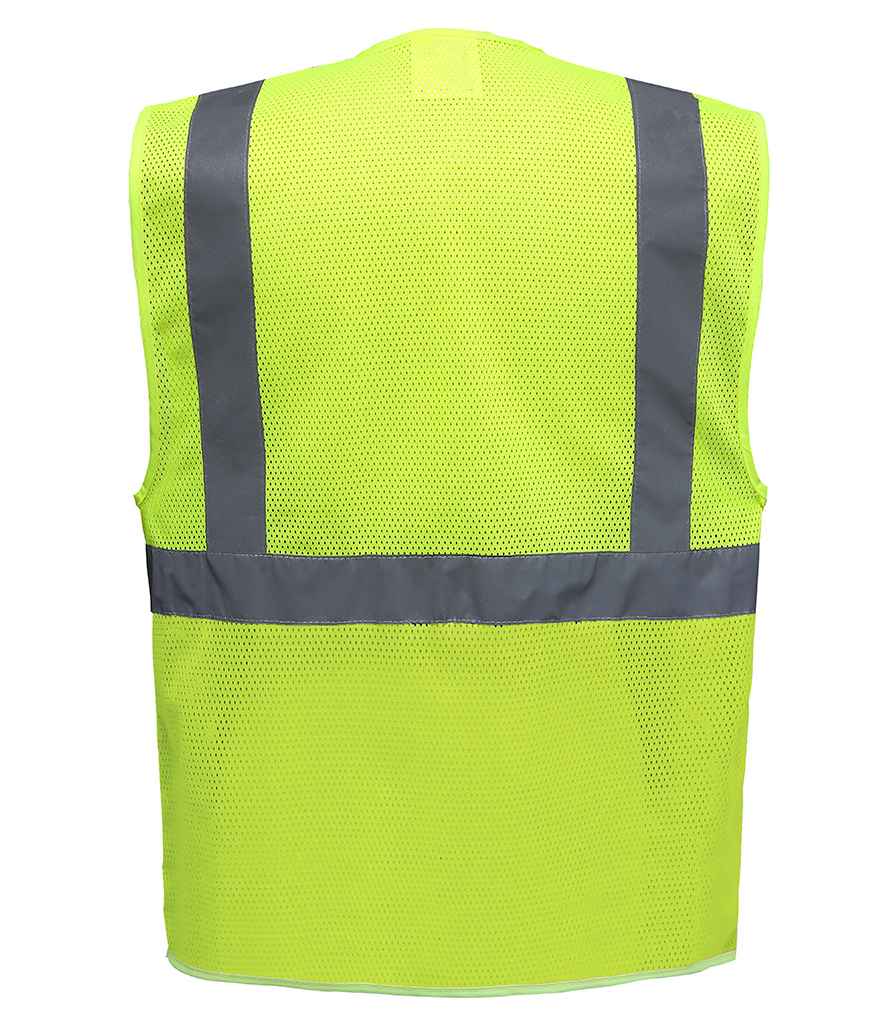 Yoko Hi-Vis Top Cool Open Mesh Executive Waistcoat - Yellow (YK107)