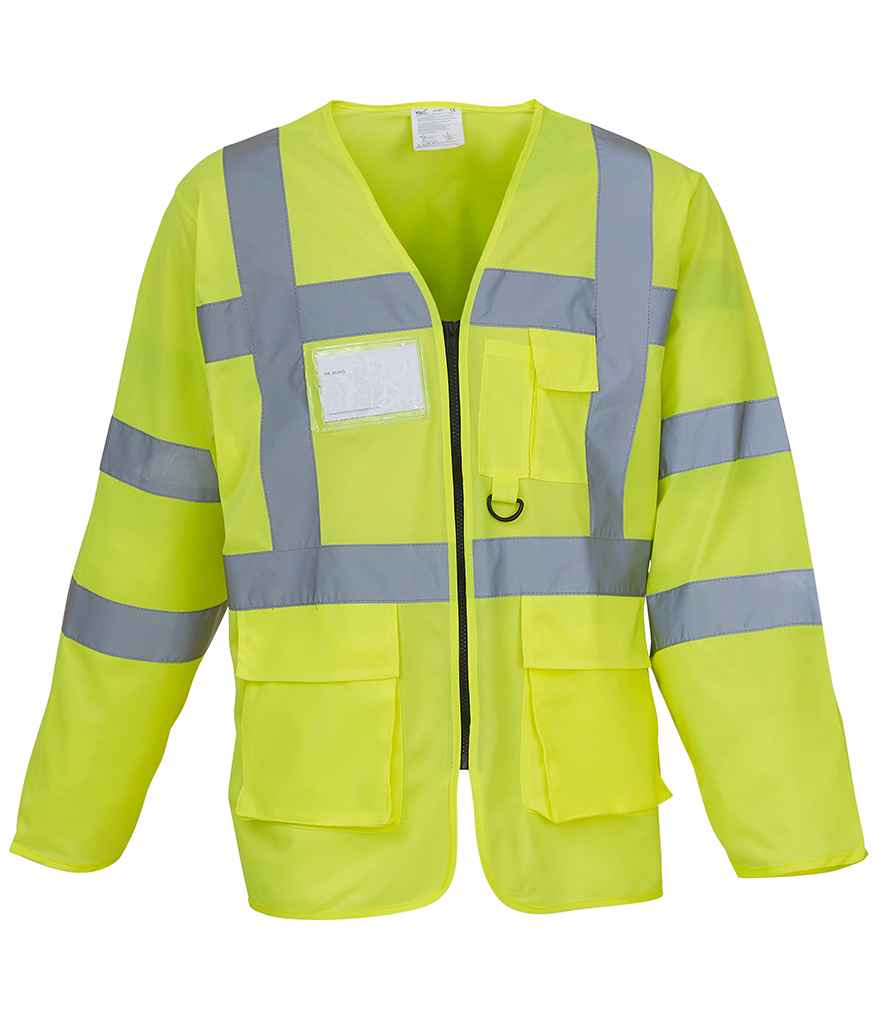 Yoko Hi-Vis Executive Long Sleeve Waistcoat - Yellow (YK108)