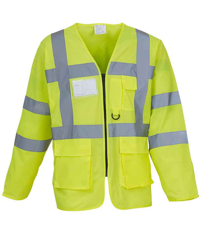 Yoko Hi-Vis Executive Long Sleeve Waistcoat - Yellow (YK108)