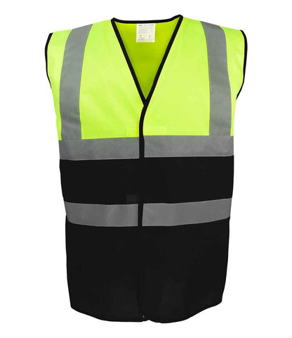 Yoko Two Tone Waistcoat - Yellow/Black (YK111)