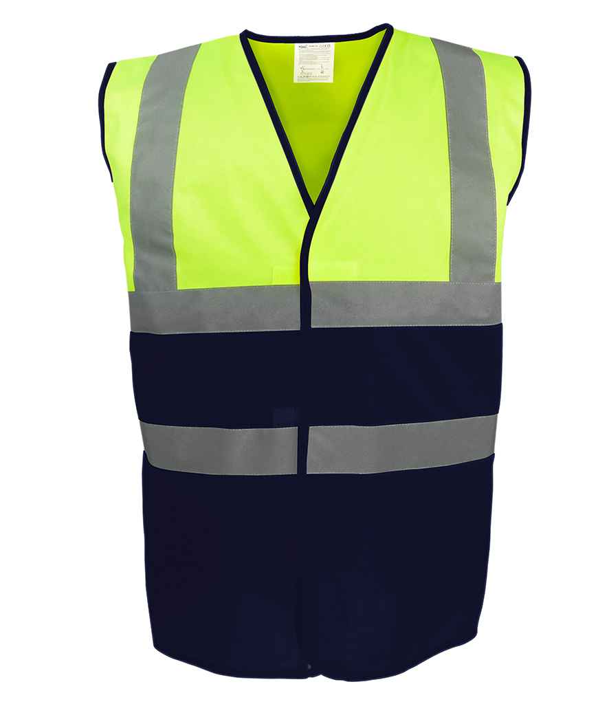Yoko Two Tone Waistcoat - Yellow/Navy (YK111)