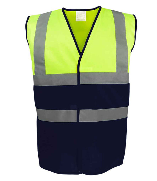 Yoko Two Tone Waistcoat - Yellow/Navy (YK111)