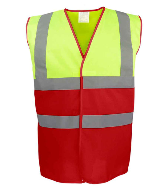 Yoko Two Tone Waistcoat - Yellow/Red (YK111)