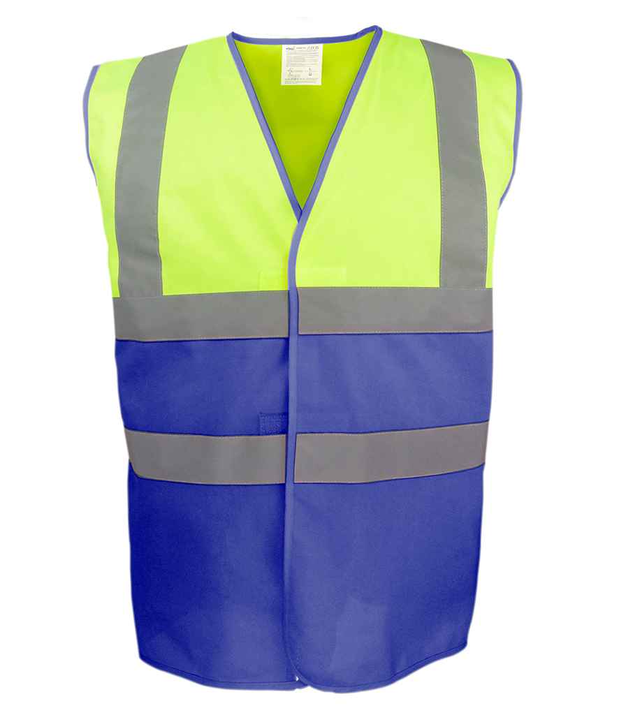 Yoko Two Tone Waistcoat - Yellow/Royal Blue (YK111)