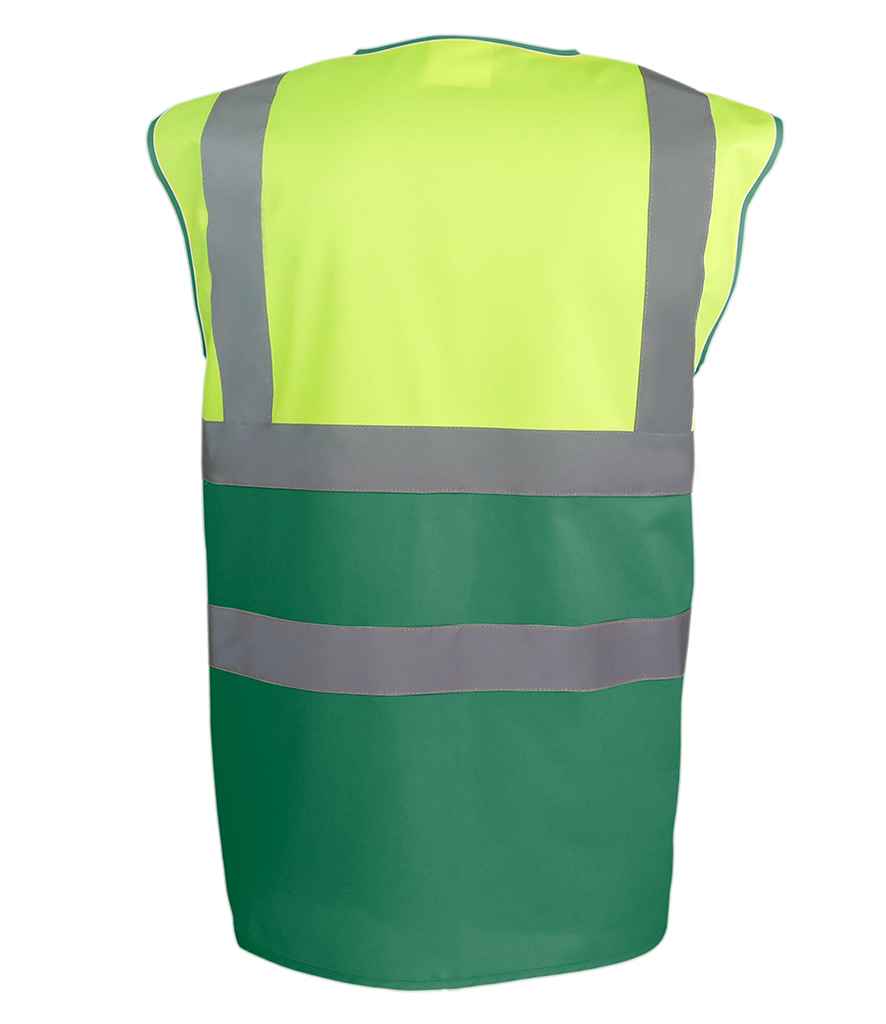 Yoko Two Tone Waistcoat - Yellow/Paramedic Green (YK111)