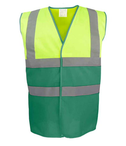 Yoko Two Tone Waistcoat - Yellow/Paramedic Green (YK111)