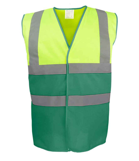Yoko Two Tone Waistcoat - Yellow/Paramedic Green (YK111)