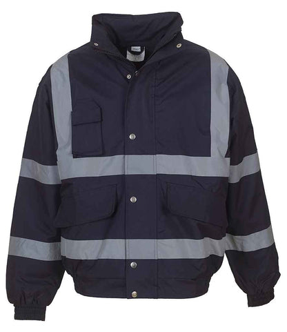 Yoko Hi-Vis Classic Bomber Jacket - Navy (YK200)