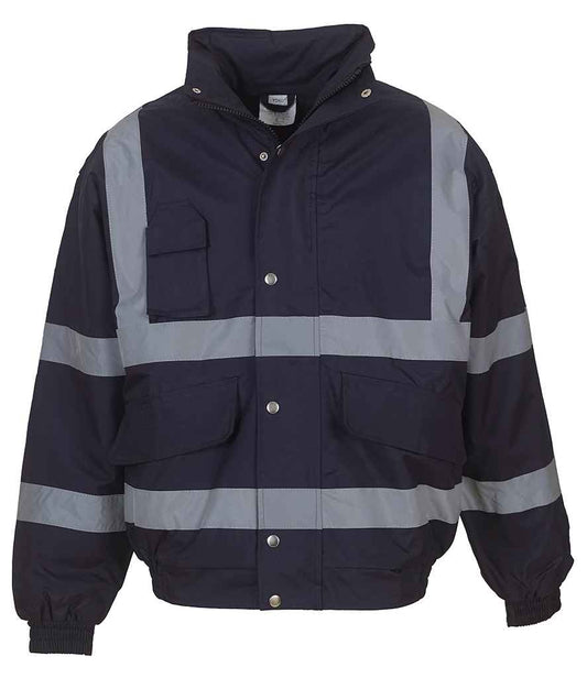 Yoko Hi-Vis Classic Bomber Jacket - Navy (YK200)