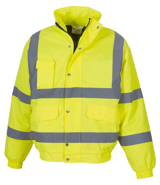 Yoko Hi-Vis Classic Bomber Jacket - Yellow (YK200)