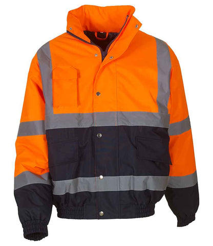 Yoko Hi-Vis Two Tone Bomber Jacket - Orange/Navy (YK201)