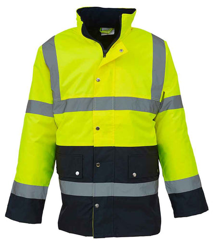 Yoko Hi-Vis Two Tone Motorway Jacket - Yellow/Navy (YK204)