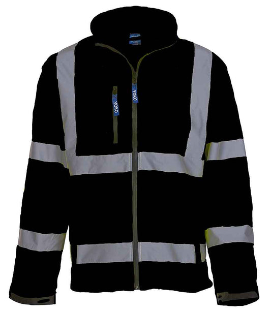 Yoko Hi-Vis Soft Shell Jacket - Black (YK206)