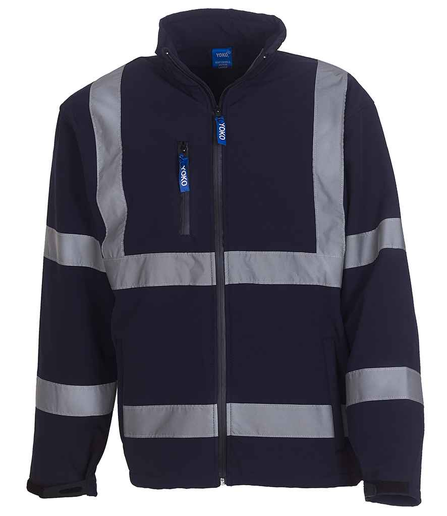 Yoko Hi-Vis Soft Shell Jacket - Navy (YK206)