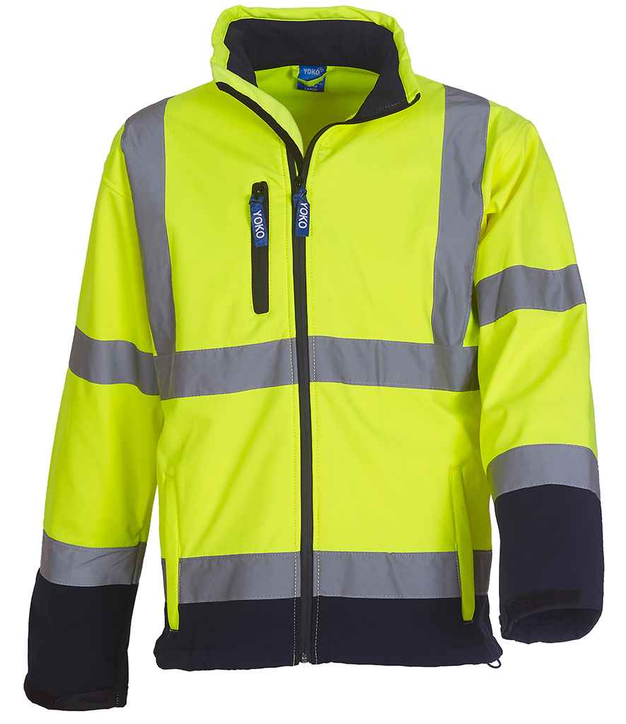 Yoko Hi-Vis Soft Shell Jacket - Yellow/Navy (YK206)
