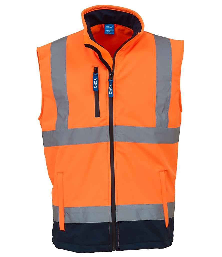 Yoko Hi-Vis Soft Shell Gilet - Orange/Navy (YK207)
