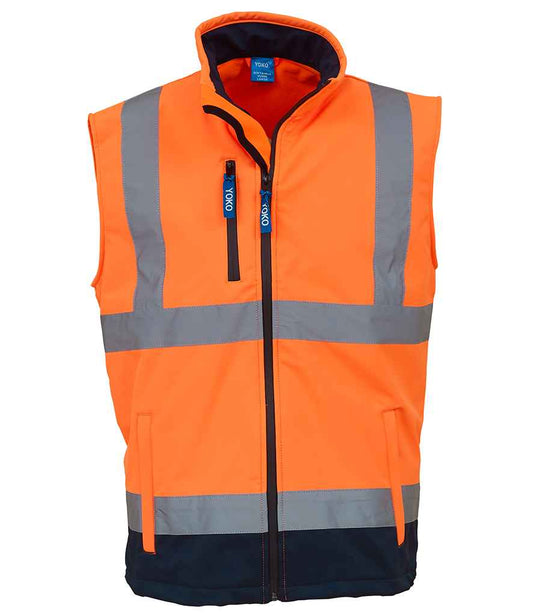 Yoko Hi-Vis Soft Shell Gilet - Orange/Navy (YK207)