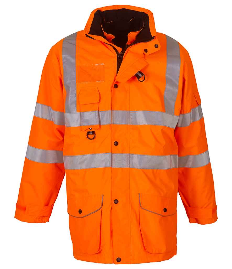 Yoko Hi-Vis Multi-Function 7-in-1 Jacket - Orange (YK209)