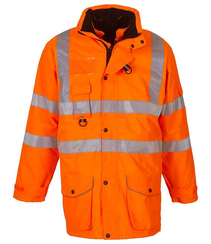 Yoko Hi-Vis Multi-Function 7-in-1 Jacket - Orange (YK209)