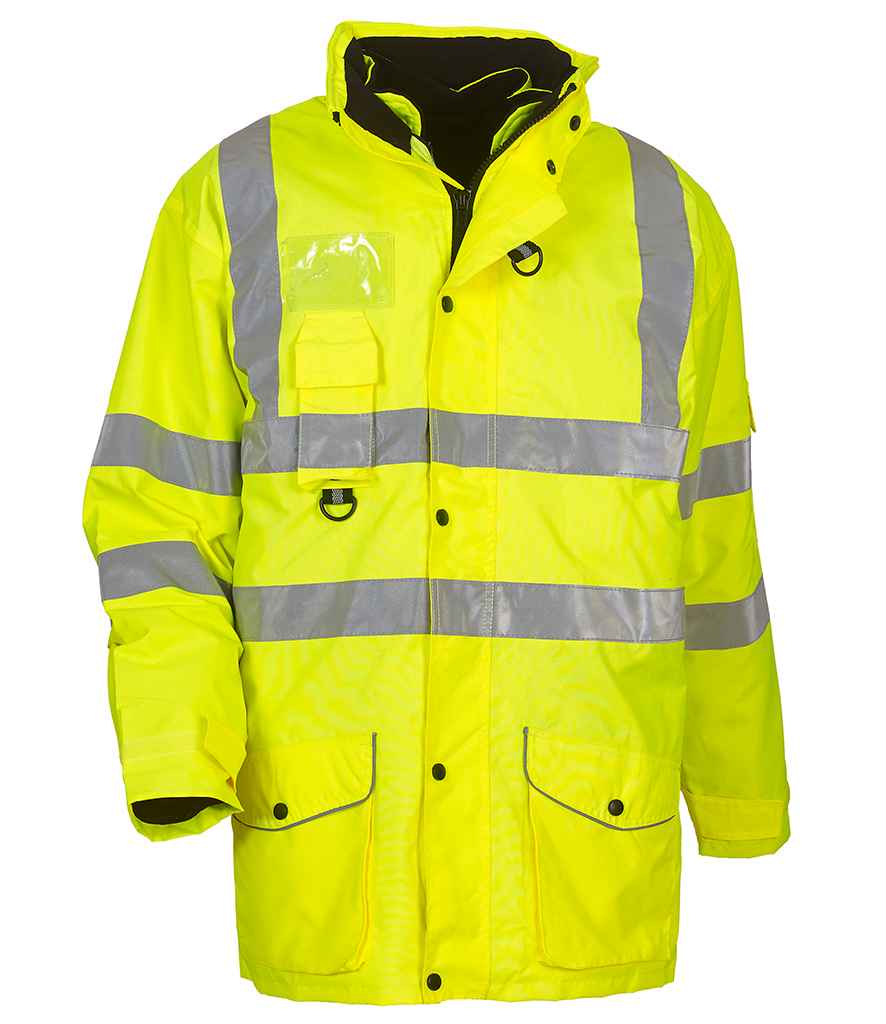 Yoko Hi-Vis Multi-Function 7-in-1 Jacket - Yellow (YK209)