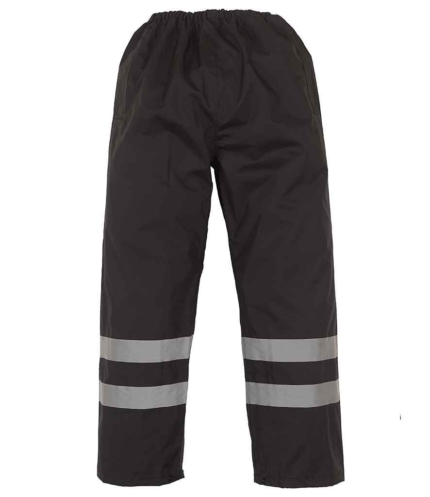 Yoko Hi-Vis Waterproof Overtrousers - Black (YK210)