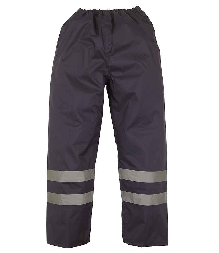 Yoko Hi-Vis Waterproof Overtrousers - Navy (YK210)
