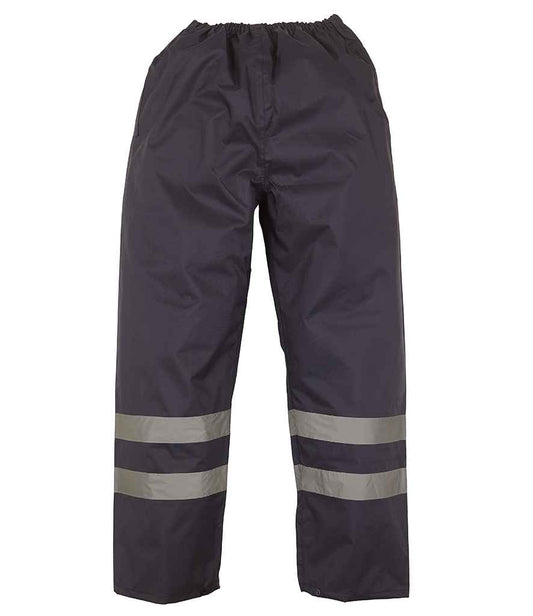Yoko Hi-Vis Waterproof Overtrousers - Navy (YK210)
