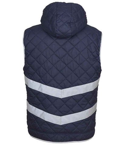 Yoko Hi-Vis Kensington Hooded Gilet - Navy (YK216)