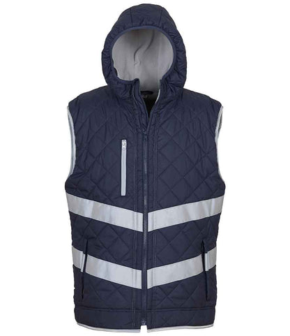 Yoko Hi-Vis Kensington Hooded Gilet - Navy (YK216)