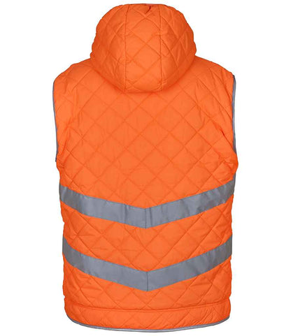 Yoko Hi-Vis Kensington Hooded Gilet - Orange (YK216)