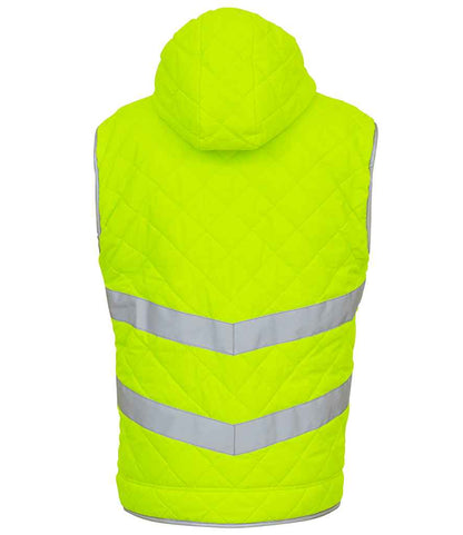 Yoko Hi-Vis Kensington Hooded Gilet - Yellow (YK216)