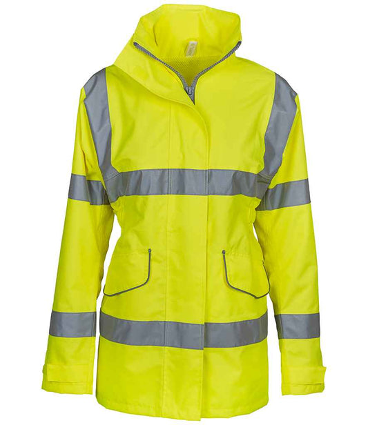 Yoko Ladies Hi-Vis Executive Jacket - Yellow (YK218)
