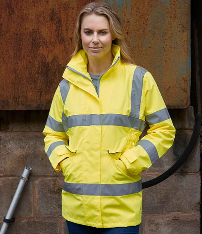 Yoko Ladies Hi-Vis Executive Jacket - Yellow (YK218)
