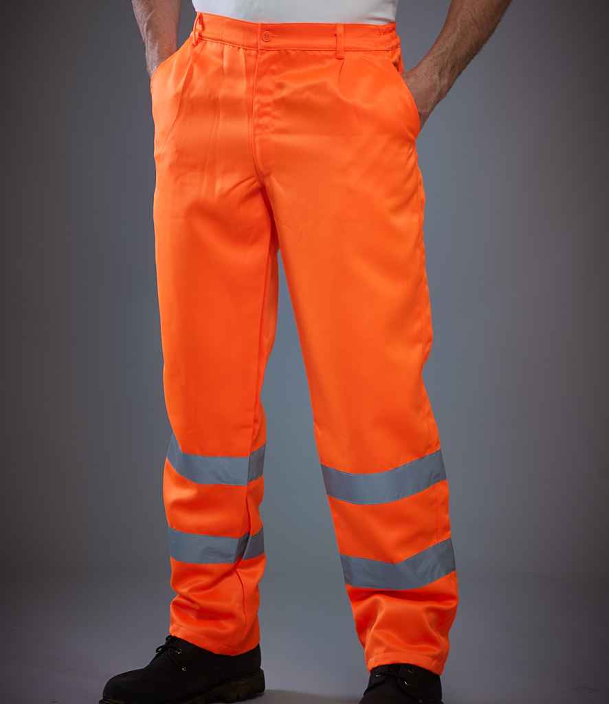 Yoko Hi-Vis Poly/Cotton Work Trousers - Orange (YK300)