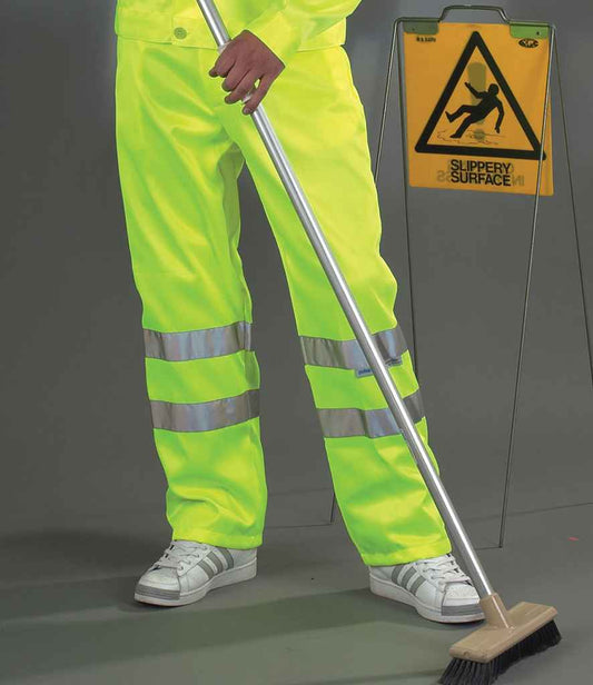 Yoko Hi-Vis Poly/Cotton Work Trousers - Yellow (YK300)