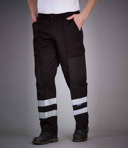 Yoko Reflective Poly/Cotton Ballistic Trousers - Black (YK302)