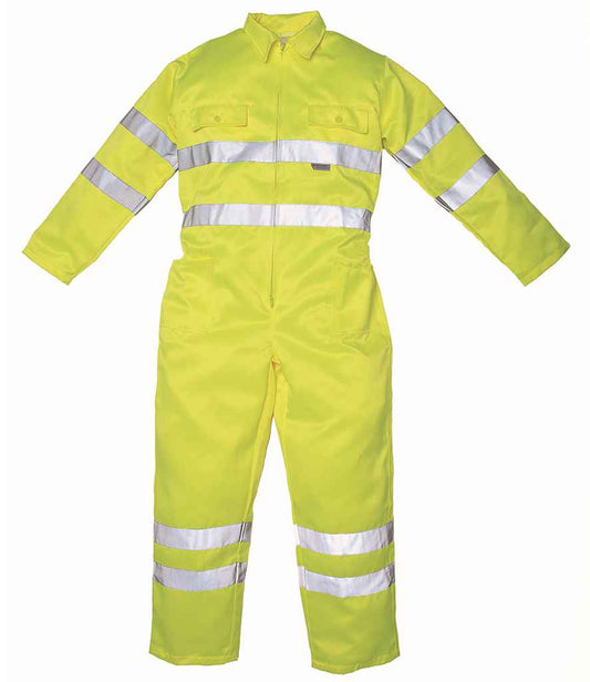 Yoko Hi-Vis Poly/Cotton Coverall - Yellow (YK303)