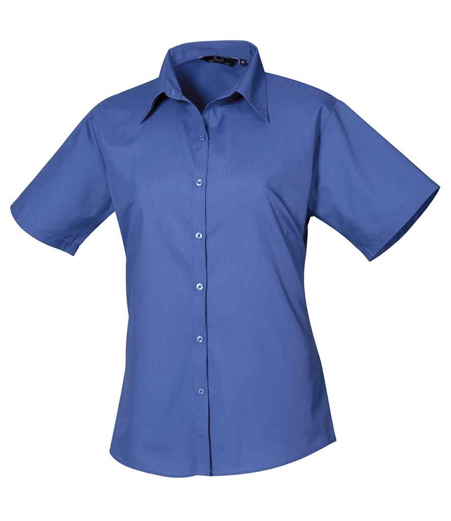 Premier Ladies Short Sleeve Poplin Blouse - FRONT