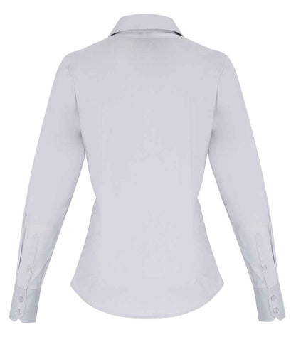 Premier Ladies Long Sleeve Stretch Fit Poplin Shirt - BACK