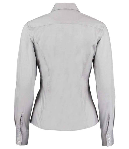 Kustom Kit Ladies Premium Long Sleeve Tailored Oxford Shirt - BACK