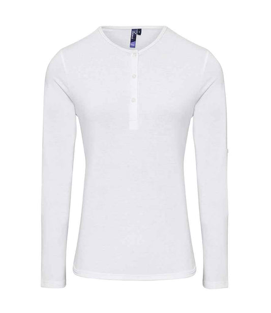 Premier Ladies Long John Roll Sleeve T-Shirt - FRONT